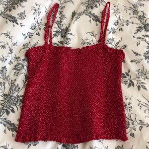 Red scrunch tank top